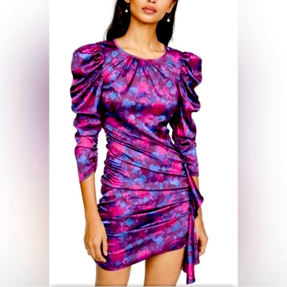 For Love And Lemons Purple and Pink Mini Dress
